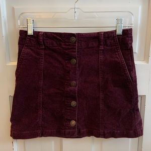 Burgundy Corduroy Skirt